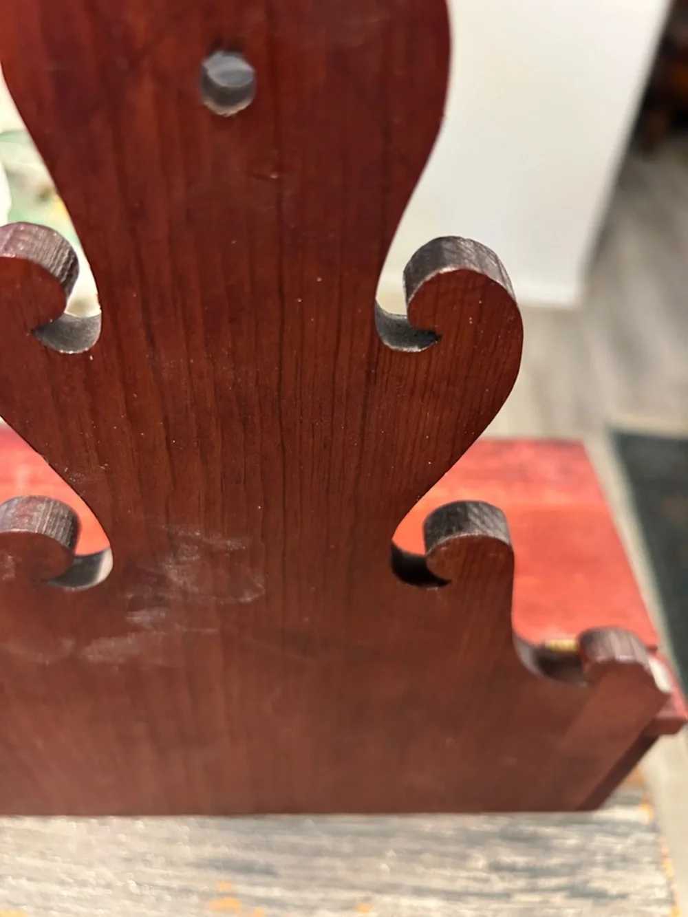 Mahogany-Finish Wooden Wall Shelf - Classic Home Wall Decor